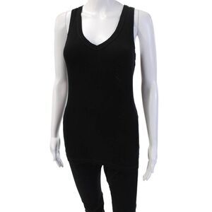 Crown Jewel Womens Basic V Neck Black Sleeveless Tank Size S